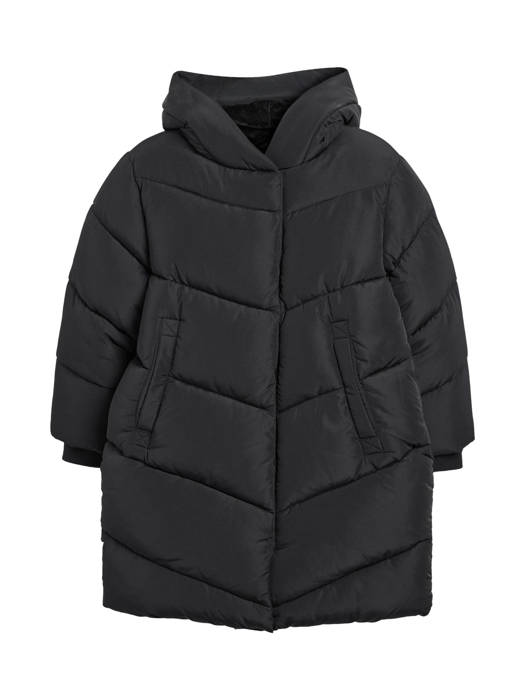 NEXT Niñas Abrigo acolchado con capucha, forro de pelo sintético y diseño impermeable