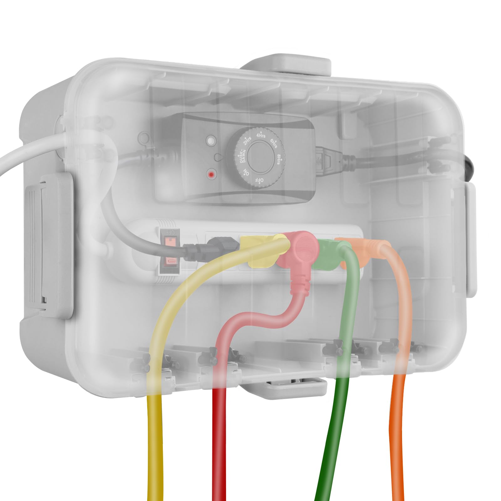 Flemoon Large Outdoor Electrical Box (12.5 x 8.5 x 5 inch), IP54 Waterproof Extension Cord Cover Weatherproof, Protect Outlet, Plug, Socket, Timer, Power Strip, Holiday Light Decoration, Black — Amazon image 21