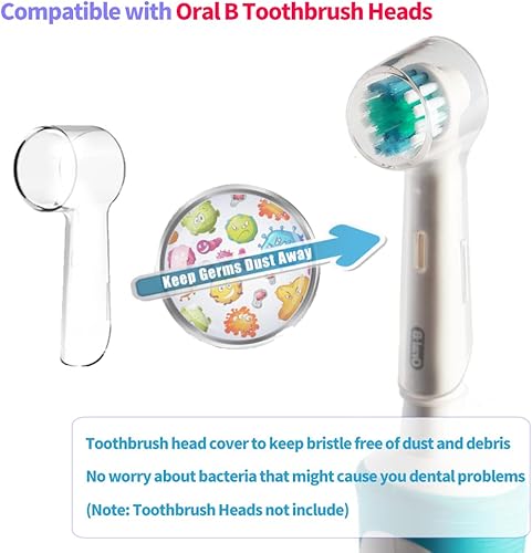 Miniatura 3 de 12 fundas reutilizables para cepillos de dientes compatibles con cabezales de cepillo de dientes eléctricos Oral B para un mejor cepillado y