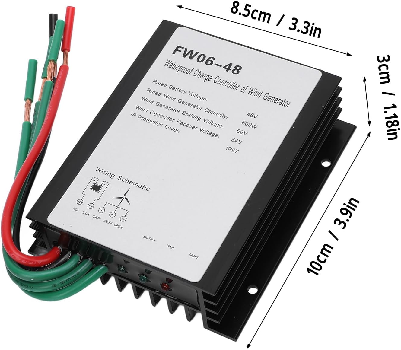 48V Automatic Control Wind Turbine Controller, 0-600w Renewable Energy Regulator with Thunder Prevention
