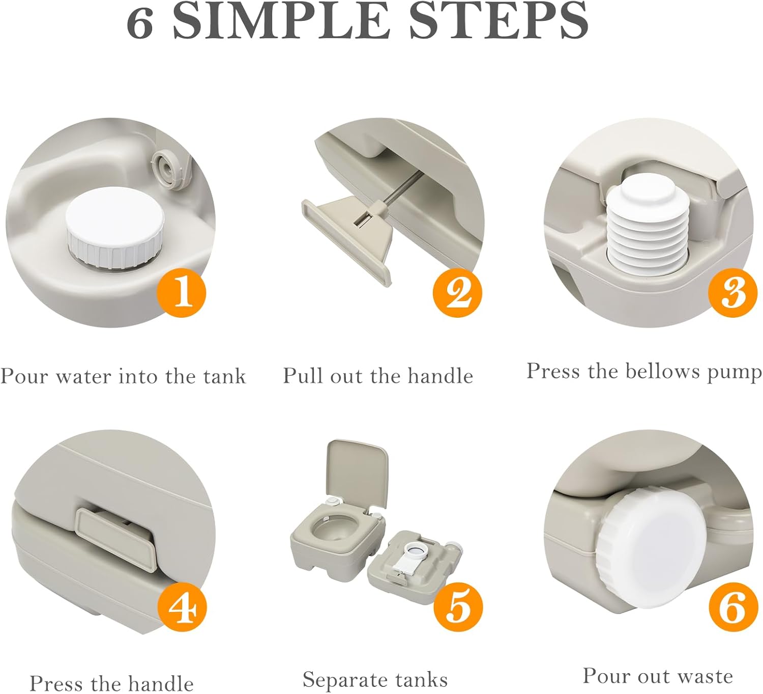 Cassette Toilet,Portable Toilet for Camping & RV Trips,2.6 Gallon Portable Toilet for Camping, RV Travel Potty with Press Flush Pump, Leak-proof Seal Ring for Travel, Boating, Hiking, Trips