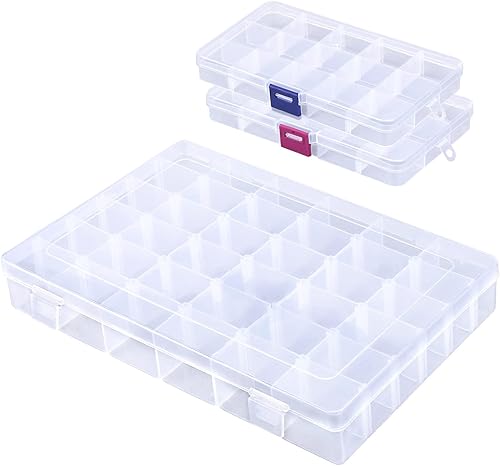 COSICS Caja de almacenamiento organizadora de cuentas 3 en 1, 66 compartimentos de plástico transparente con diamantes de imitación para uñas, caja COSICS Caja de almacenamiento organizadora de cuentas 3 en 1, 66 compartimentos de plástico transparente con diamantes de imitación para uñas, caja