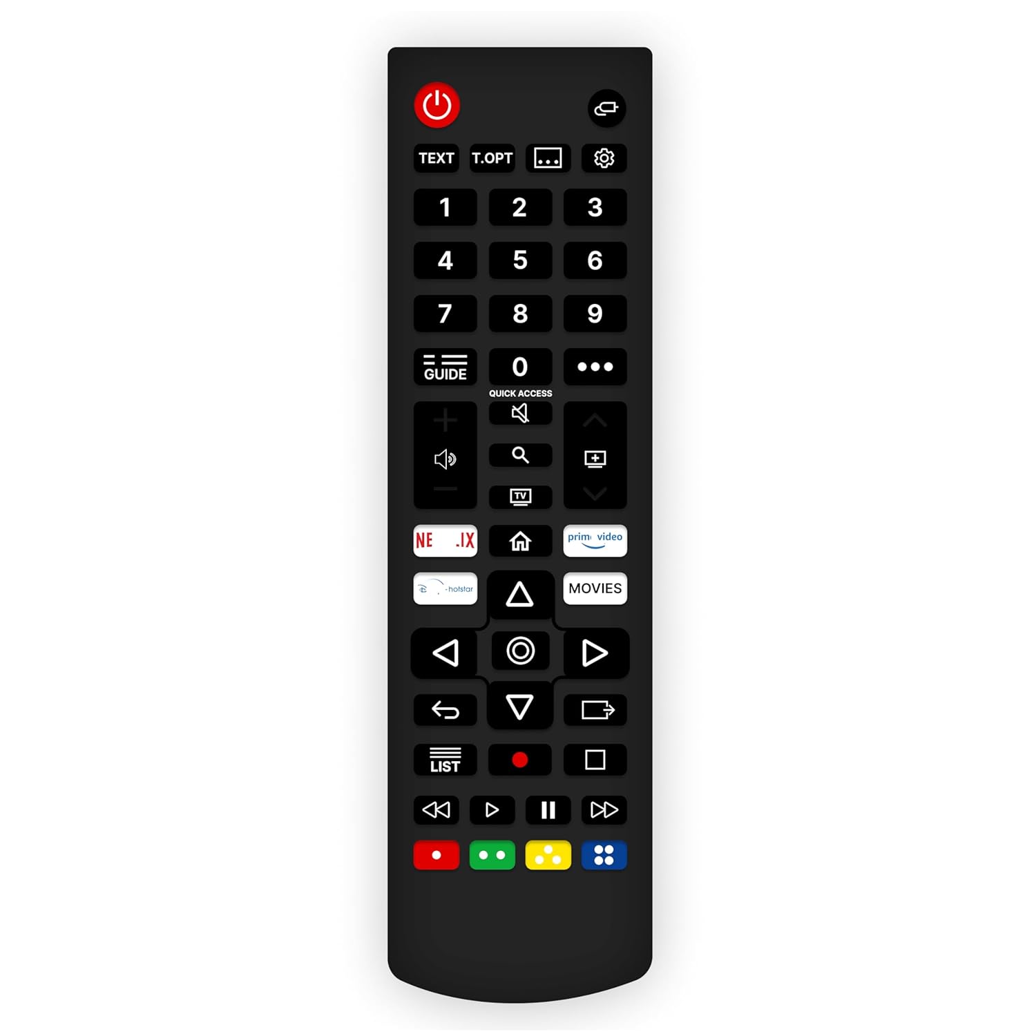 ZIEVA Compatible with LG Smart tv Remote Control – Without Voice – Hotkeys Netfix, Prim Video, Movies and Hotstar Use for LCD LED OLED QLED 4K UHD 8k Android TVs (AKB76040308)