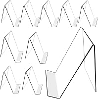 Bovbazo 10 Pack 6x4 Inch Clear Acrylic Book Display Easels Without Ledge - Stable Holders for Books, Tablets, Artworks & More