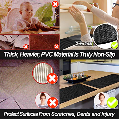 Drawer And Shelf Liner - Truly Non-Slip, Non-Adhesive, Kitchen Cabinet Liners - Heavy, Thick, Durable, Waterproof - Easy Cut To Fit And Protect Any Shelves, Tool Box, Bathroom Surfaces (10 Ft, Black) #TOP1