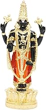 Idolkart Pure Gold Coated Orange Tirupati Balaji Statue | Gold Tirupati Balaji Idol | Lord Venkateswara Idol | Gold Tirupati Balaji Murti for Mandir | Gold Venkateshwara Swamy Idol | 8inch