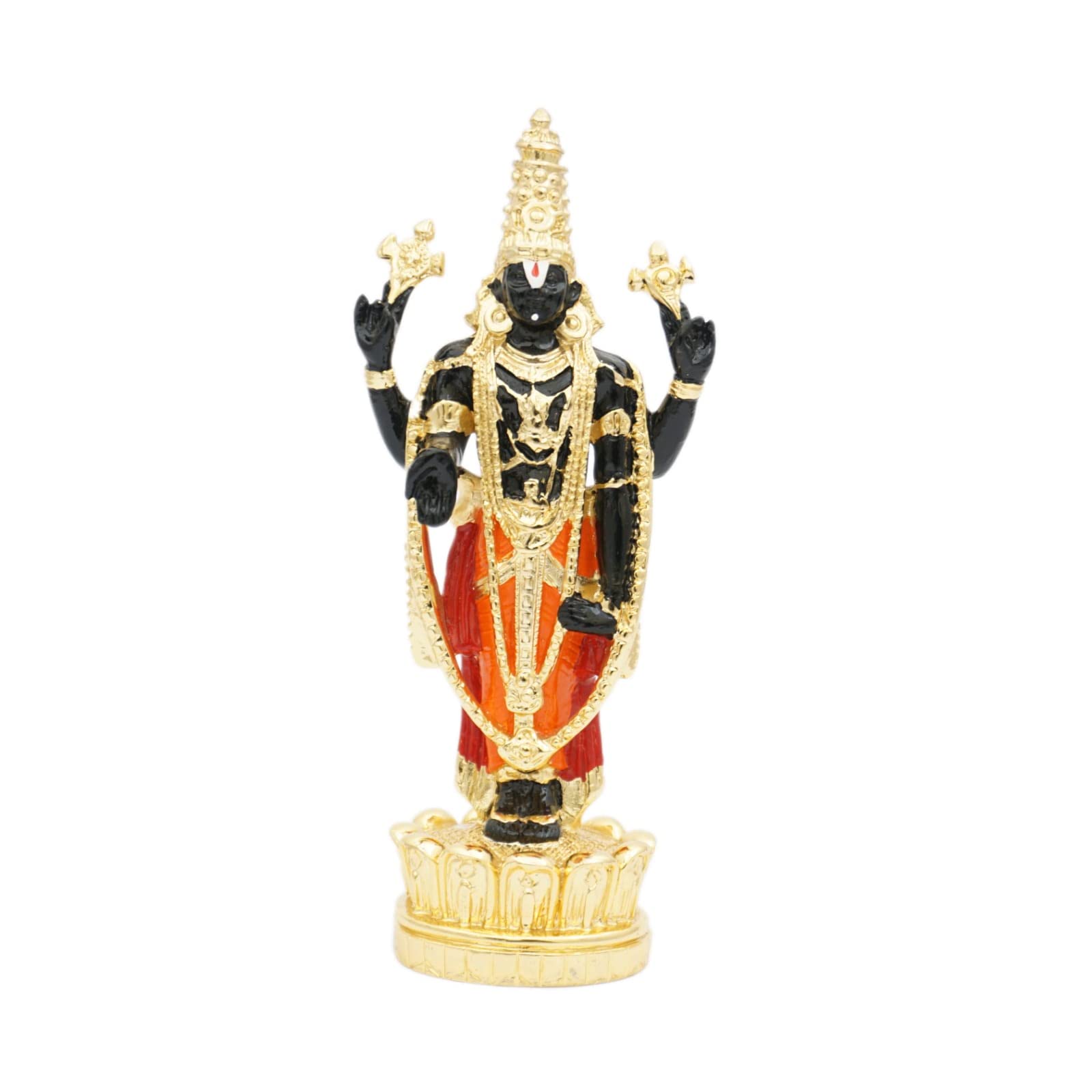 Buy Idolkart 24K Gold Coated Orange Tirupati Balaji Statue Lord