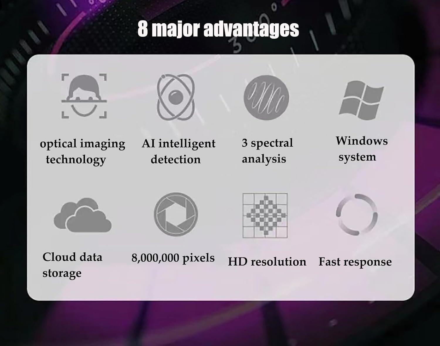 AI Intelligent Facial Skin Analysis Tester, Analyzer, Quick of 10 Problems, 3D Depth Detection/8 Million HD Imaging/Data Storage, Suitable for Beauty, Home, Salon