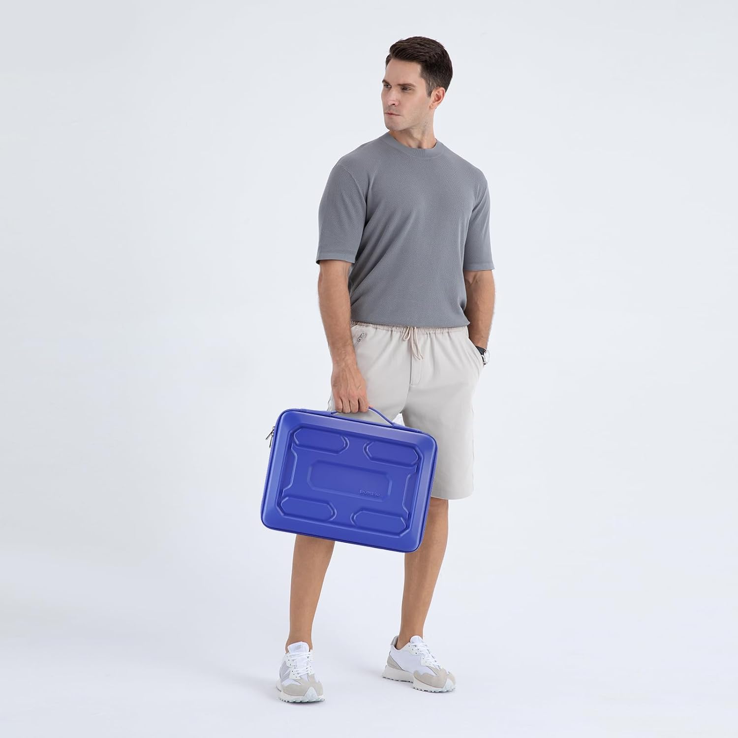 domiso 15.6 inch laptop sleeve with handle shockproof waterproof eva protective case for 15.6" yoga 720 ideapad 310 320 thinkpad t570/legion 5 gen 6/hp envy 15/15.6" notebooks, royal blue 15.6 inch royal blue