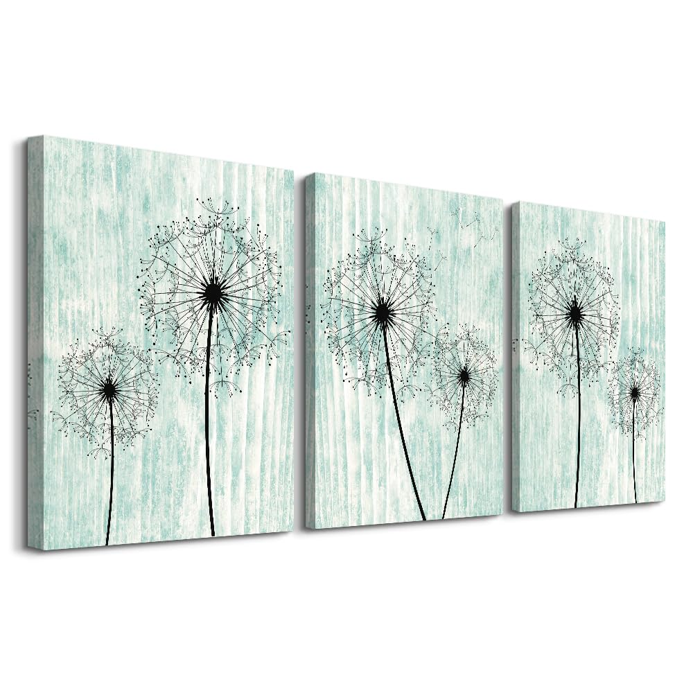 Light Green Background Dandelion Canvas Wall Art Paintings For Living