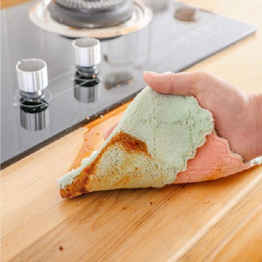 22 Panni Da Cucina Riutilizzabili – Grigio/rosa, In Velluto Corallo, Super Assorbenti, Antiaderenti, Lavabili In Lavatrice