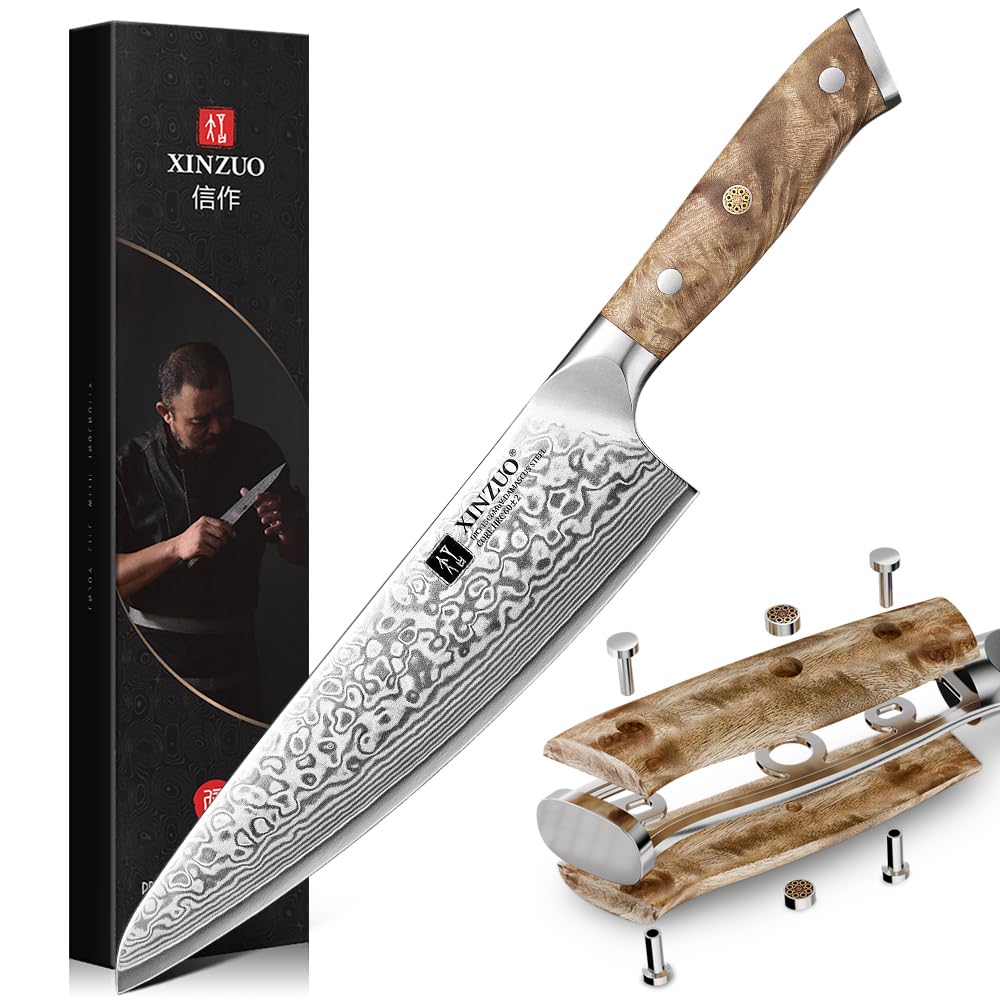 Amazon.co.jp: XINZUO 21cm シェフナイフ 67層ダマスカス鋼 -プロの手