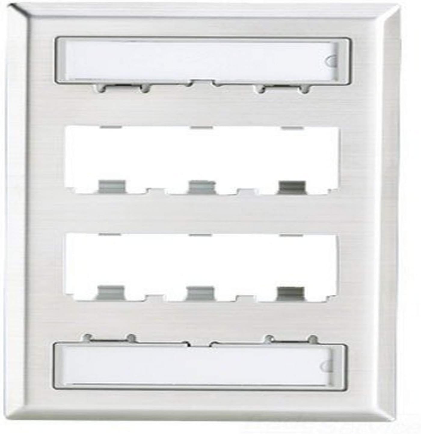 Panduit CFPL6SY 1-Gang 6-Port Faceplate, Stainless Steel