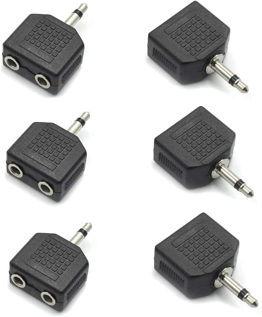 Adaptador Y Audio 3.5mm Mono Macho a Hembra x6