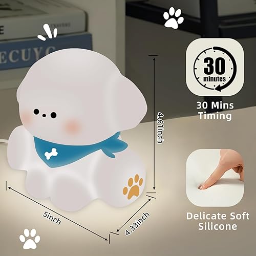Miniatura 3 de Luz nocturna blanda para cachorros, bonita luz de silicona para niños pequeños, recargable, regulable, suave al tacto, luz nocturna para bebés,