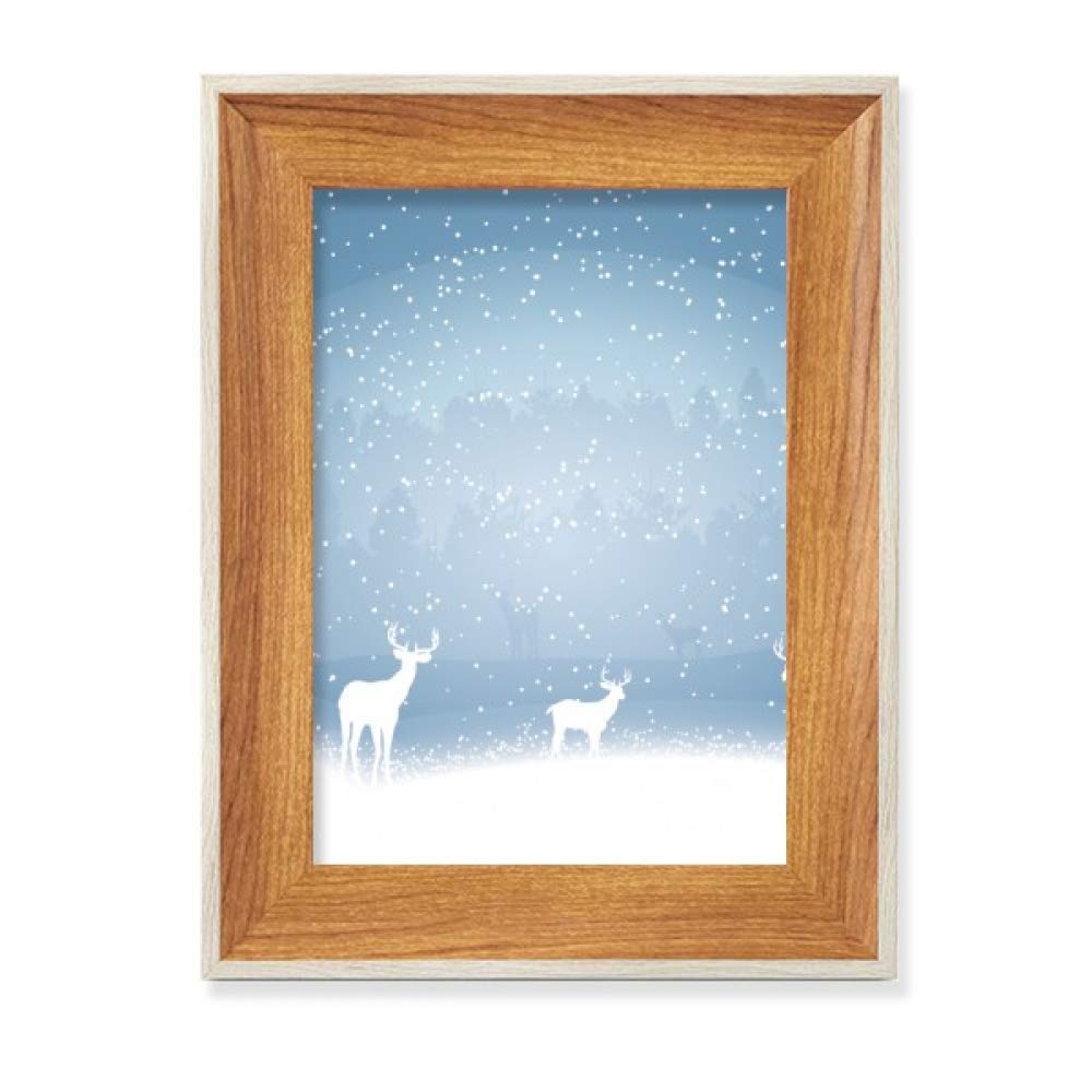 Cadre de photo en bois thématique forêt et cerf, cadeau idéal