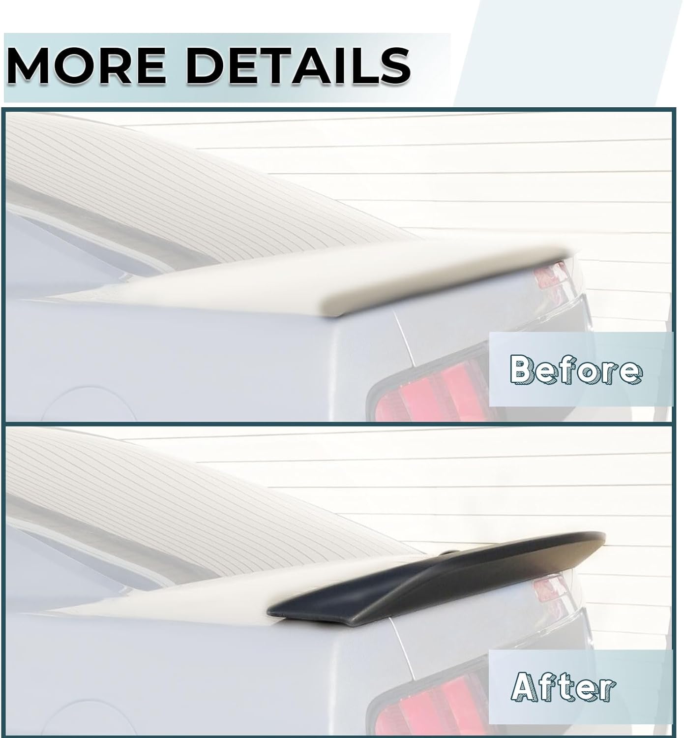 Kojem Rear Trunk Spoiler Wing Compatible with 2005-2009 Ford Mustang GT500 Ducktail Style Black Paintable