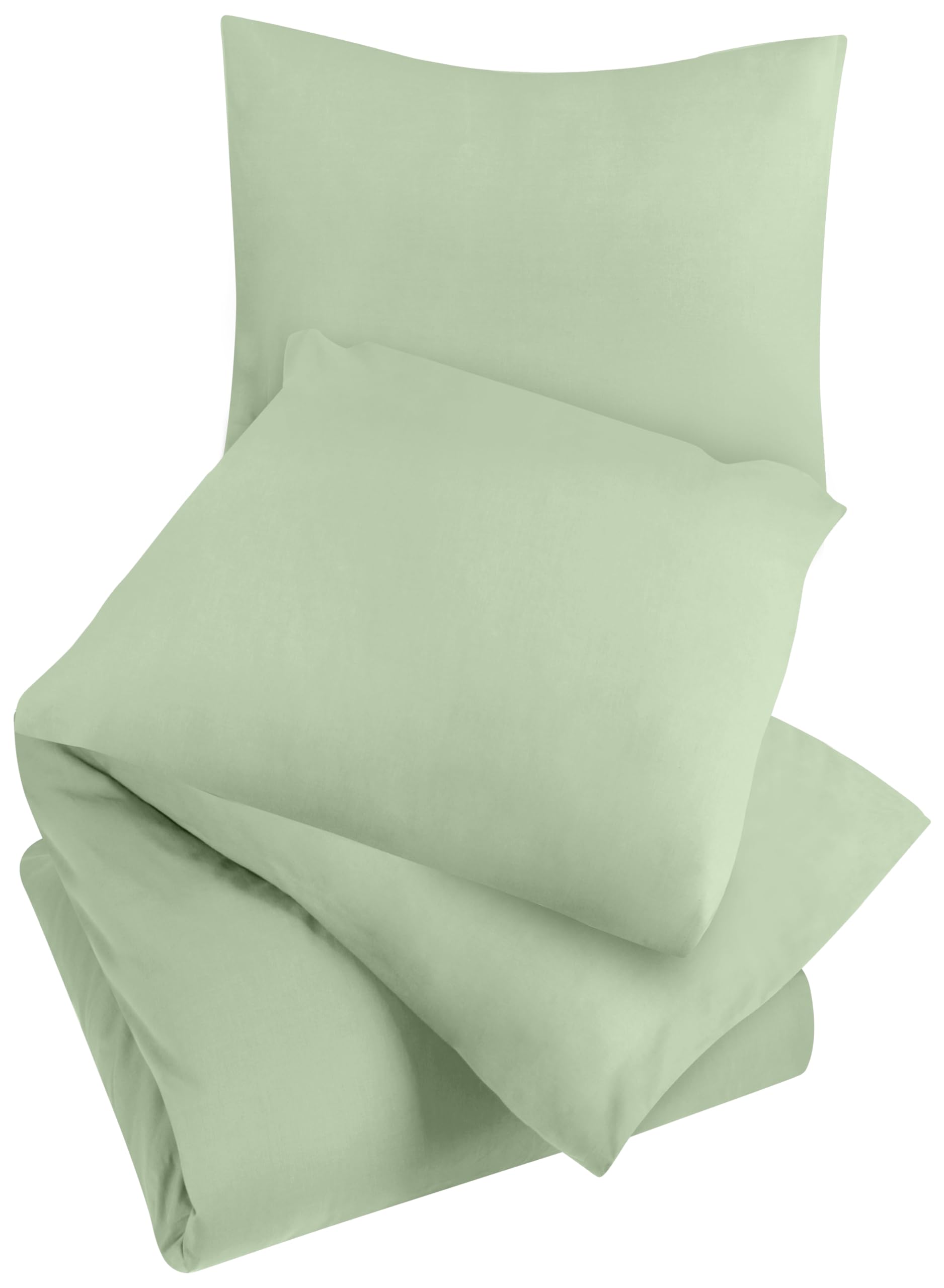 Utopia Bedding Copripiumino Una Piazza e Mezza - Microfibra Copripiumino 200x200cm + Federe 80x80cm (Verde Salvia)