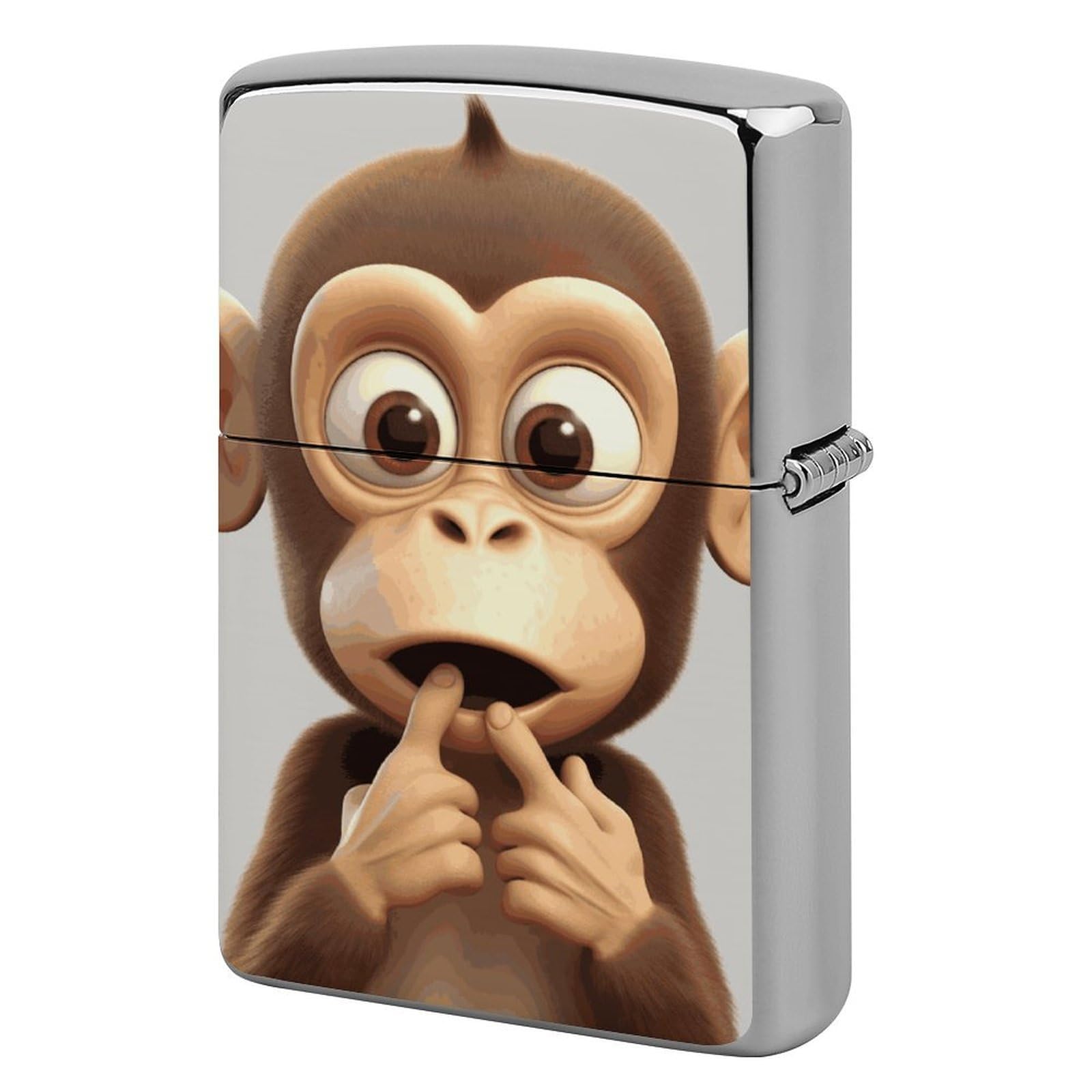 The Silent Monkey Lighter Case Cover Vintage Metal Lighter Sleeve Reusable Lighter Protective Cover Decorative Lighter Holder Birthday Gifts for Men Women
