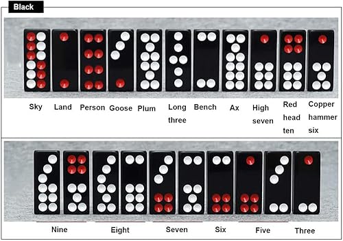 Miniatura 3 de Juego de 32 piezas de azulejos Pai Gow, dominó negro tradicional chino, Pai Gow, póker Pai Gow, el mejor juego de casino divertido juguete para