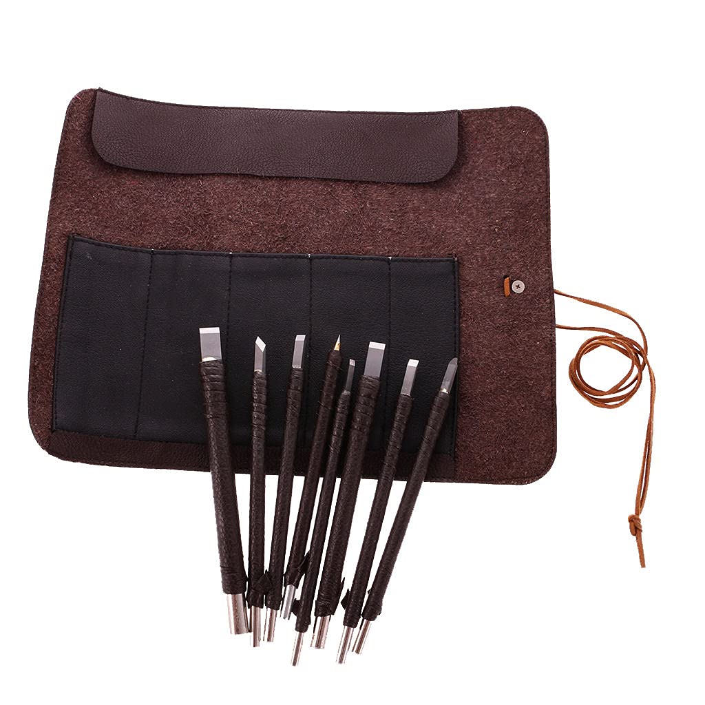 Conjunto De 8 Cincel De Madera Piedra Talla Sello Grabado Afición Herramienta De Artesanía Accesorios