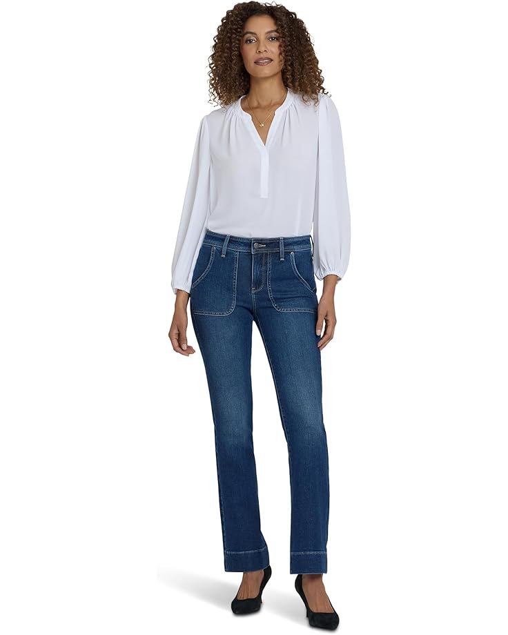 NYDJ Petite Barbara Bootcut Rounded Utility Pocket Jeans in Dark Loire - Main View