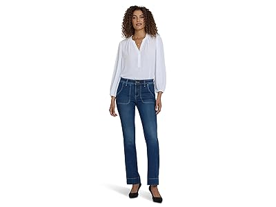 NYDJ Petite Barbara Bootcut Rounded Utility Pocket Jeans in Dark Loire Women