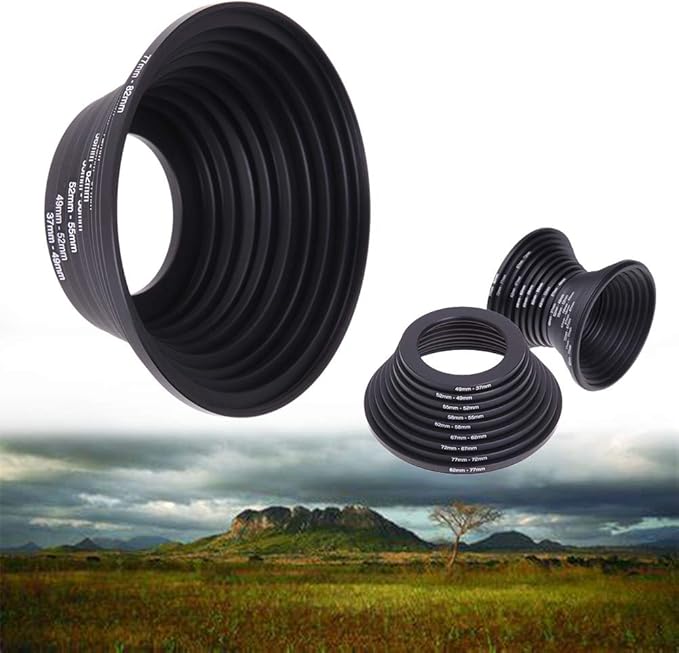 Set Adaptador Anillos Filtro 37-82mm para Cámara DSLR miniatura 4