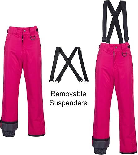 Miniatura 2 de CREATMO US Pantalones de nieve para mujer, baberos de esquí, impermeables, aislados, invierno y snowboard