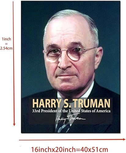 Miniatura 8 de AAHARYA Póster de Harry S Truman con citas inspiradoras de retrato del presidente de Estados Unidos, arte impreso en lienzo (2) lienzo para