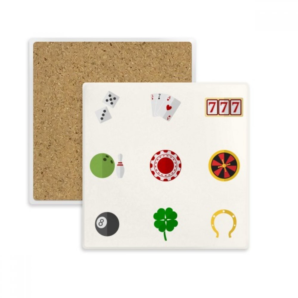 Coaster dessous de verre absorbant casino porte tasse en pierre multicolore