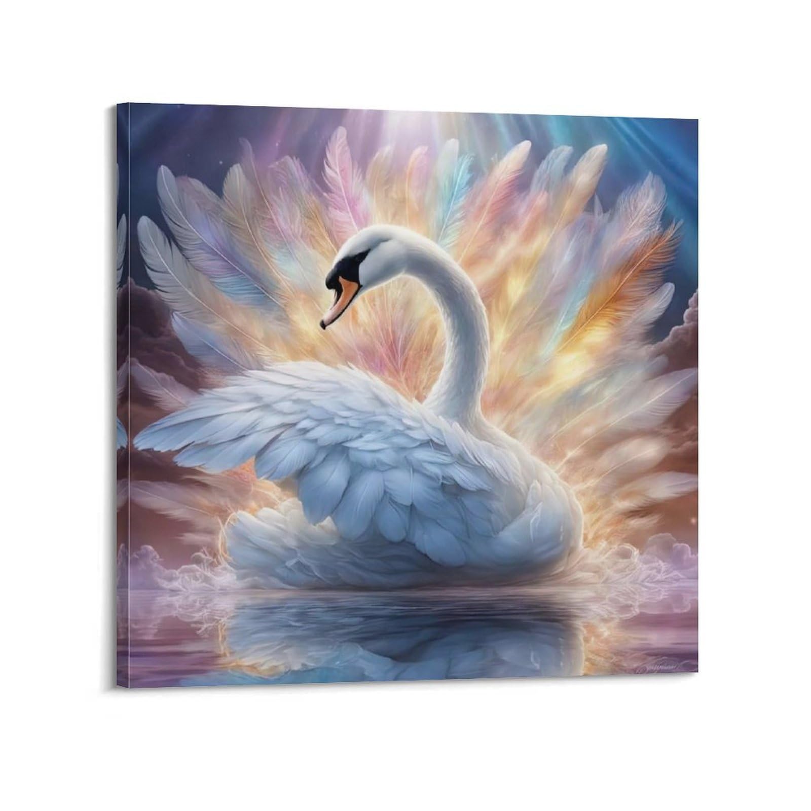 Animal Poster Beautiful Swan Artwork Poster Decorative Painting Canvas Wall Posters And Art Picture Print Modern Family Bedroom Decor Posters 28x28inch(70x70cm)