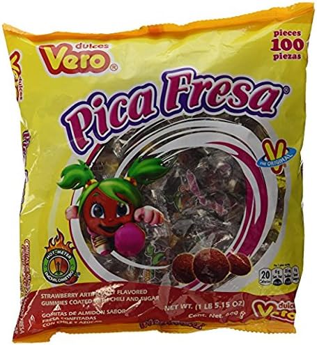 LA Crafts #34 of 34 Different Mexican Candy to Choose From for Parties, Pinatas, Halloween, and Other Events (Vero Pica Goma Fresa - 200 pcs)