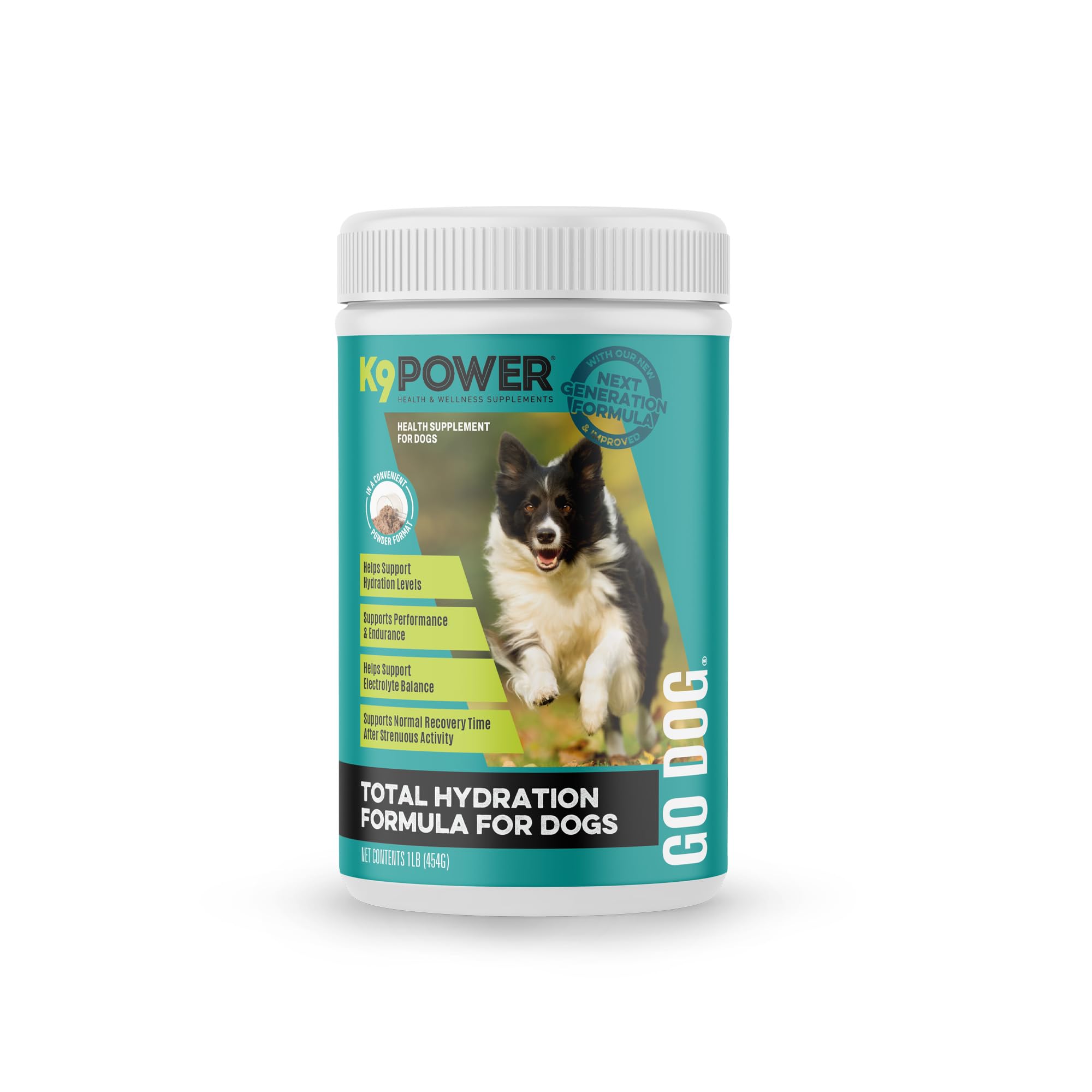K9 Power - Go Dog, Hydration & Performance Drink Mix for Active Dogs, Supports Muscle Function, Endurance, & Recovery, Electrolytes, 1lb