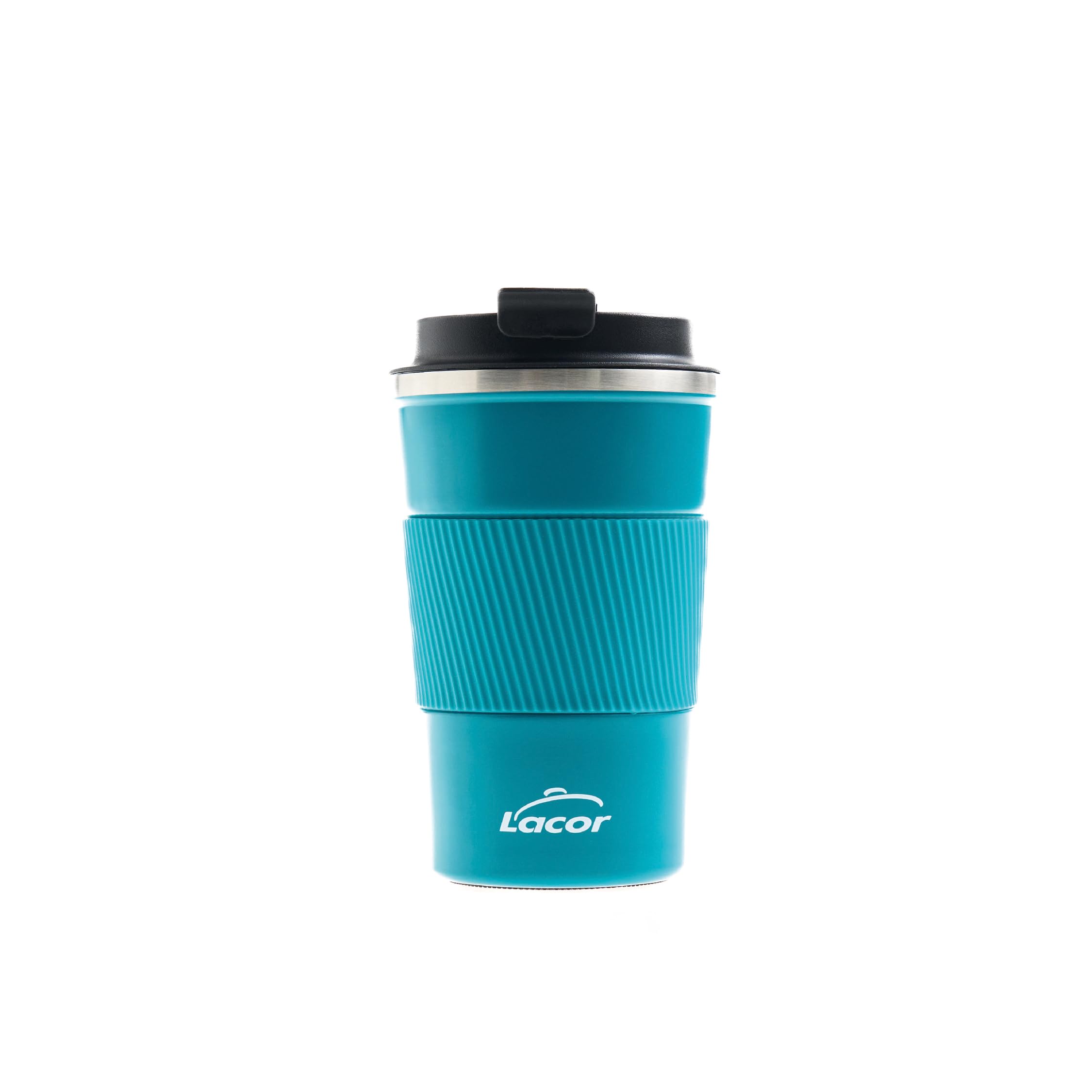 Lacor - 63135 - Ocean Thermos Flask, Double Walled, BPA-Free, 100% Airtight, Non-Slip Band, Ideal for Hot and Cold Drinks, Rustproof Acid, 500 ml, Blue