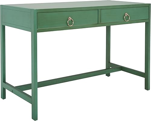 Miniatura 4 de Safavieh Home Collection Esther - Escritorio de 2 cajones, color turquesa, tamaño mediano