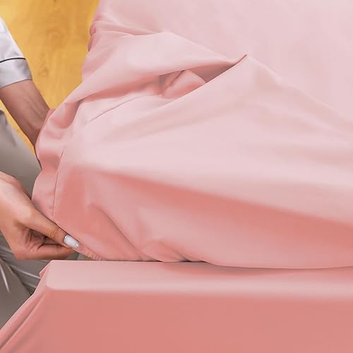 Miniatura 6 de JOLLYVOGUE Juego de sábanas de 6 piezas PinkQueen, sábanas tamaño Queen para dormitorio con bolsillo profundo, sin arrugas y refrescante, juego de