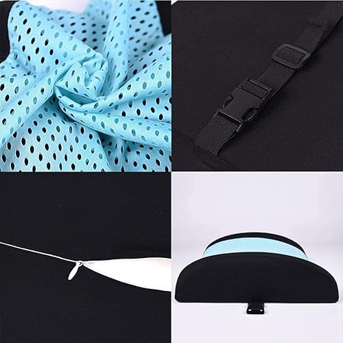 Miniatura 6 de XIXIDIAN Almohada lumbar con soporte para silla de oficina y cojín para asiento de automóvil, espuma viscoelástica con correa ajustable y soporte