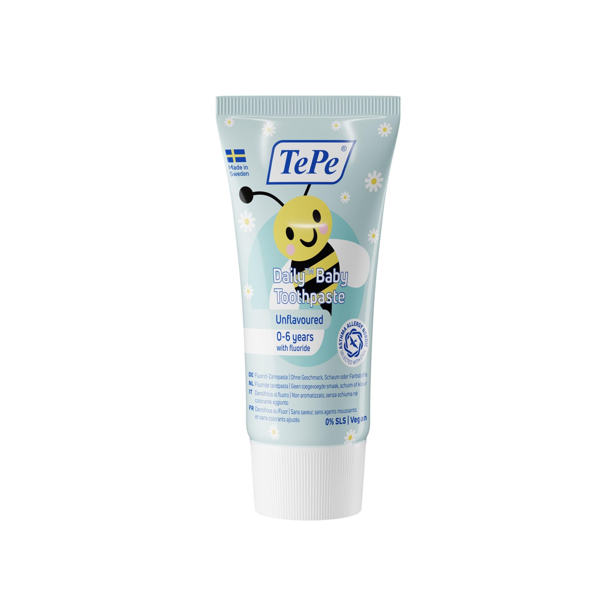 Daily Baby Toothpaste, unflavoured, 0-6 Years, Gentle Everyday Fluoride Toothpaste for Babies to Prevent Cavities, Age-Appropriate Fluoride Level