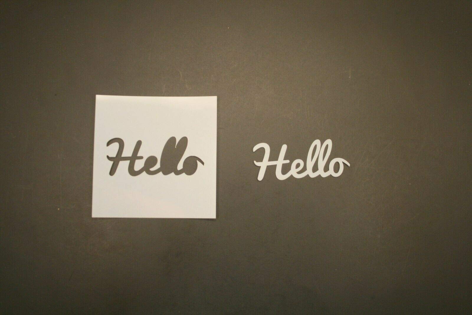 12" Hello 2 Reusable (SRAL) Mylar Stencil - Art Supplies