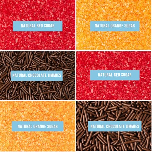 Image of Sweets Indeed Sprinkles 6 Cell Edible Sprinkle Mix Jimmies Perfect for Cake Decorations Baking Ice Cream Cookies Cupcake Topper (Fall)