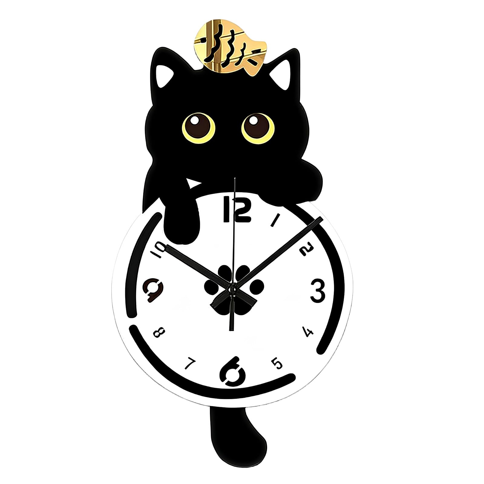 Elnwnnkc Wall Clock Decorative Clock Silents, Battery Operated, Modern Wall Decors for Living Room, Kitchen, Offices Housewarming Gift Cats