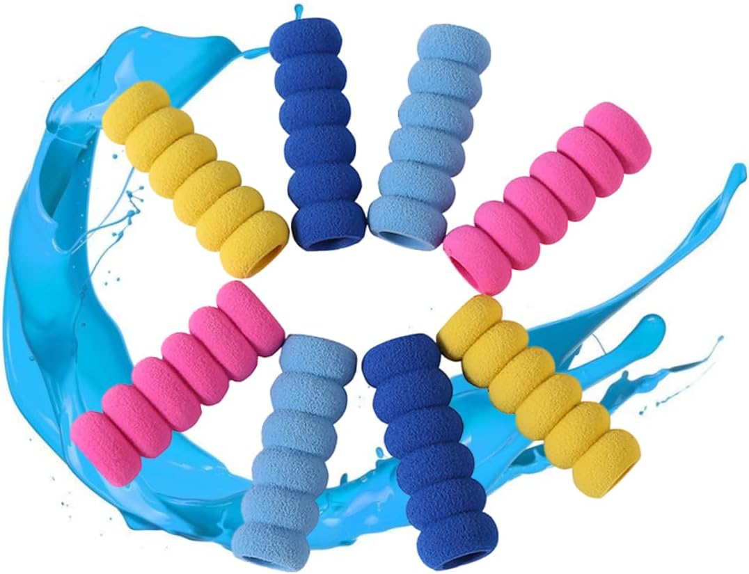 Anneome 2sets Assorted Writing Aid for Boys and Girls Non-Slip Pen Cover Foam Sleeve for Pencil Drill Grip 10pcs*2
