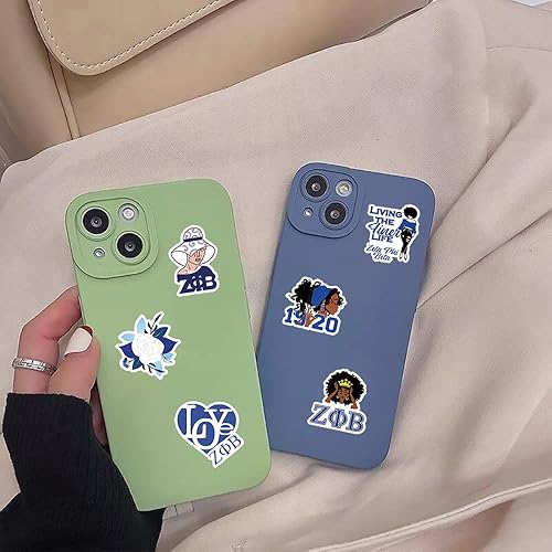 Miniatura 8 de Zeta Phi - Calcomanías de parafernalia de hermandad beta de hermandad, 60 unidades, calcomanías estéticas impermeables de vinilo para botella de