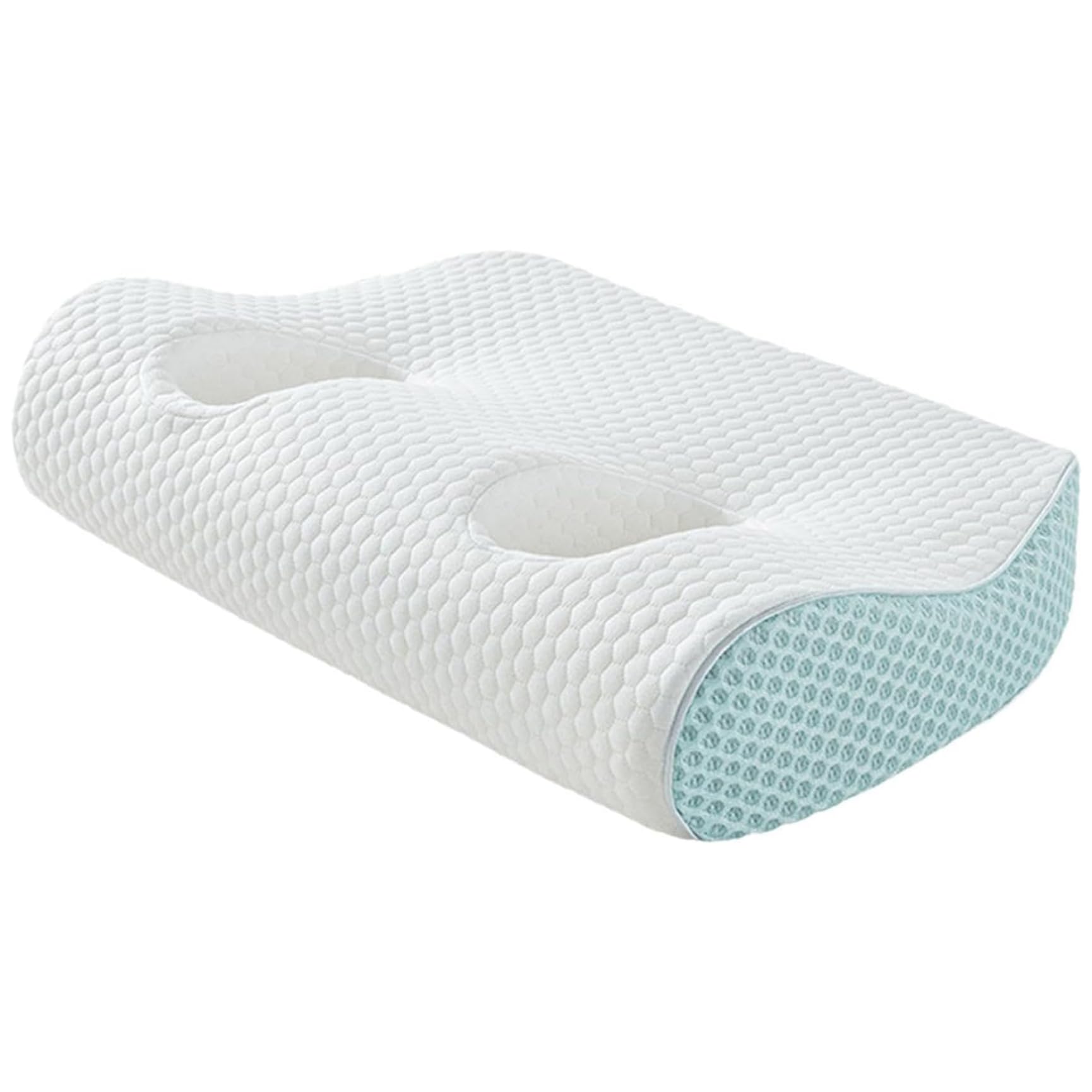 Oreiller ergonomique pour piercing en mousse mémoire de forme avec trous écouteurs