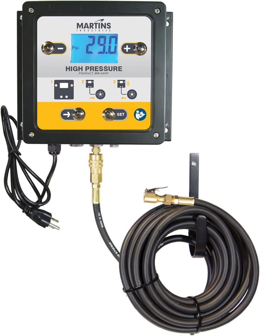 Martins Automatic Tire Inflator/Deflator โ 4 Tire Inflation System | Digital Pressure Control | Simultaneous Inflation for Shop & Fleet Use