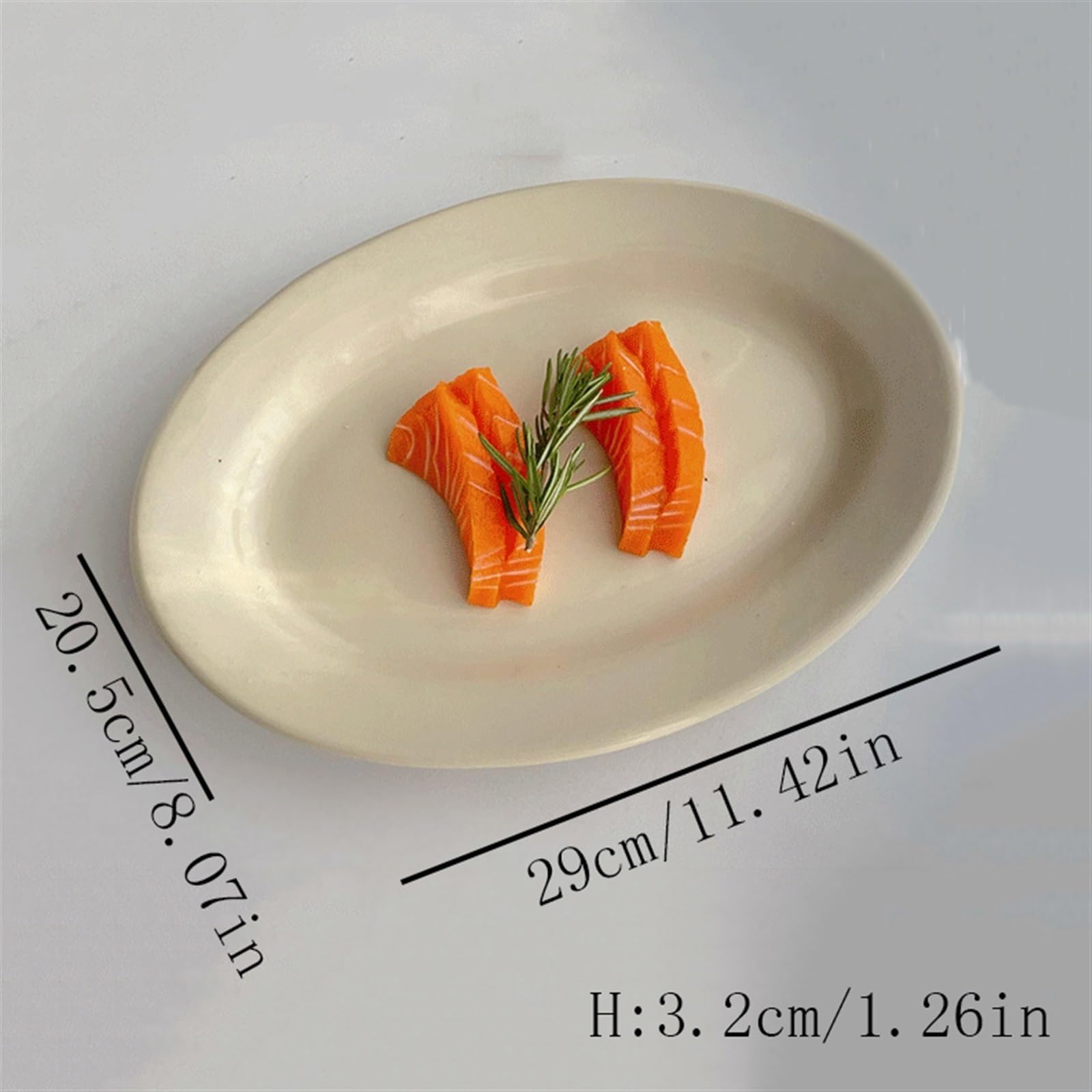 Talerze ceramiczny talerz obiadowy owalny talerz obiadowy talerz deserowy talerz na owoce talerz sałatkowy dom restauracja kawiarnia płaski ryż białe talerze obiadowe (M)