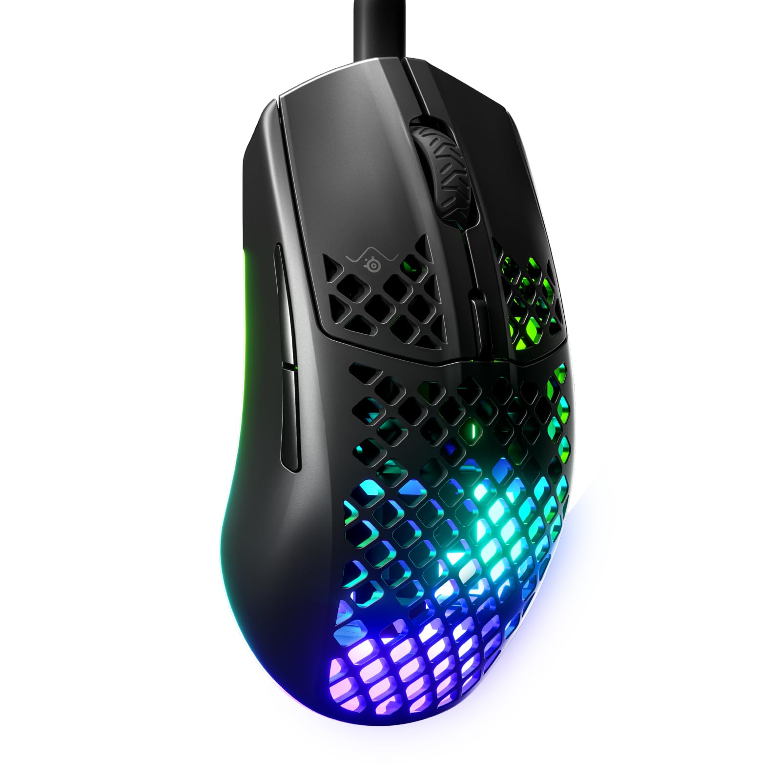 SteelSeries Aerox 3 - Mouse da gioco RGB traforato - Design ultraleggero e resistente all'acqua - Sensore ottico TrueMove Core da 8.500 DPI - Onyx