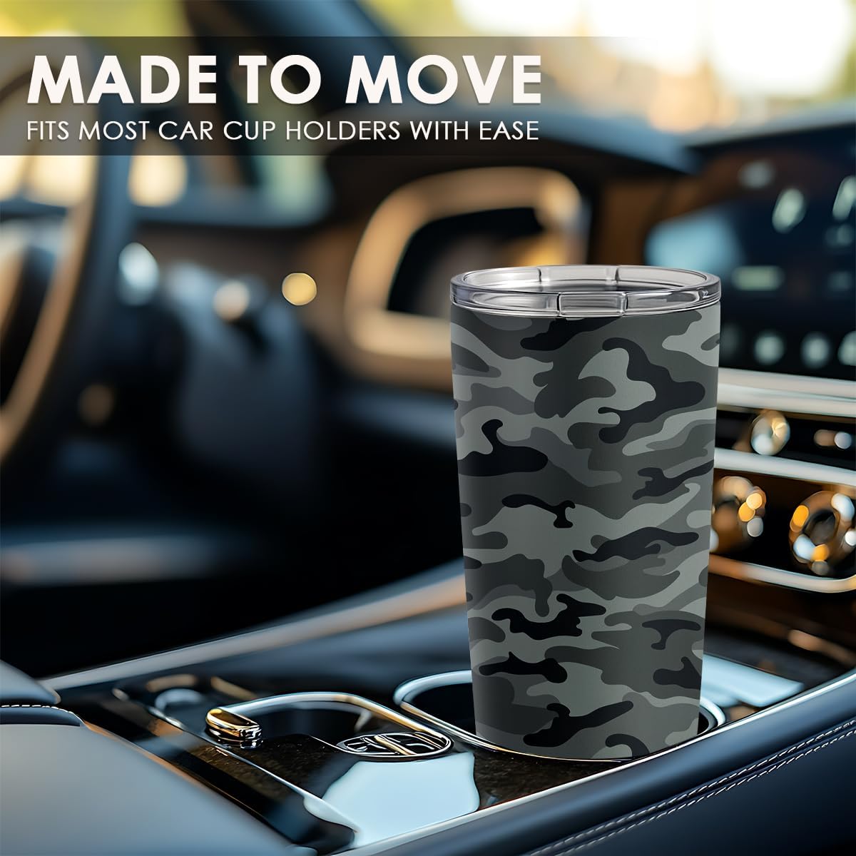 SANDJEST Camo Tumbler 20oz Stainless Steel Double Insulated, Travel Coffee Cup, Gifts for Men Women, Hunting Lovers, Birthday Christmas - Image 6