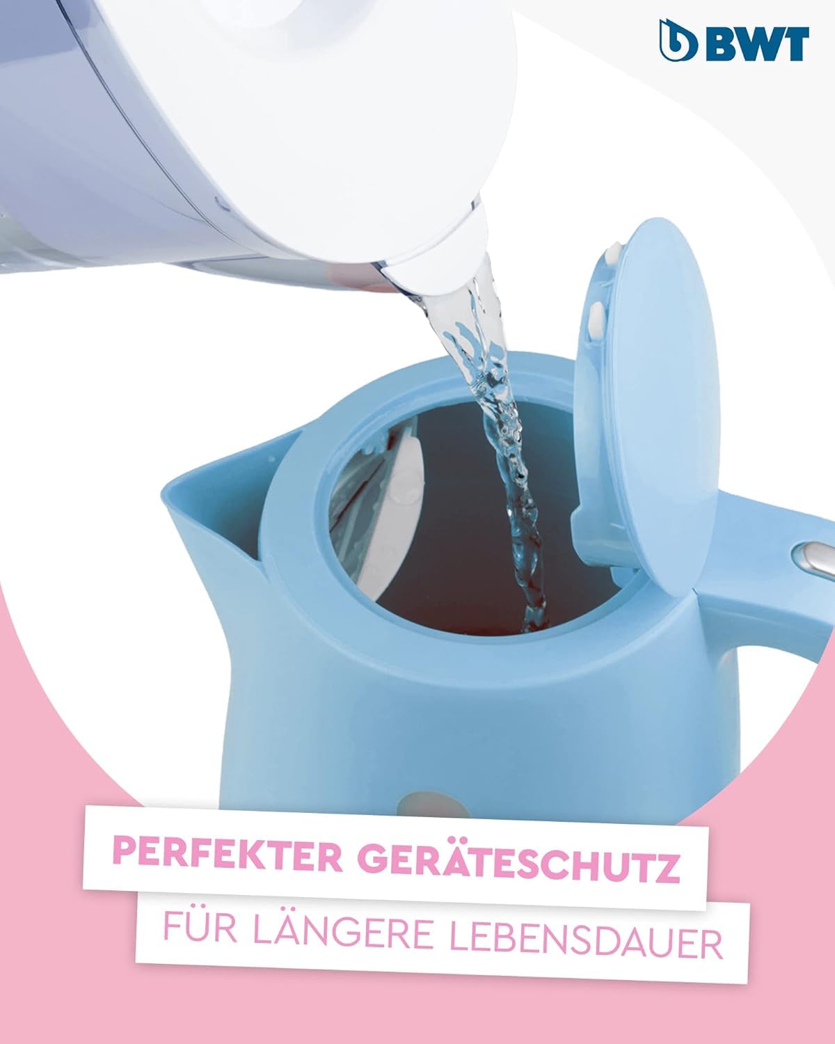 BWT Set di protezione anticalcare per doccia Quick & Clean + filtro acqua da tavolo Vida con magnesio | anticalcare per bagno e cucina | include 1 cartuccia filtro | filtro doccia contro il calcare